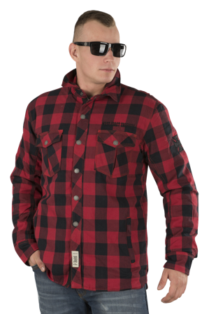 Camicia West Coast Choppers Dominator Aramid Riding Flanel Rosso-Nero L