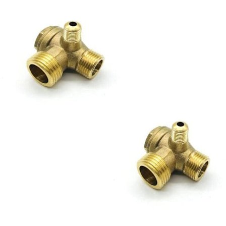 2 stk. kompressor kontraventil, 3-ports luftkompressor kontraventil 20×16×10 mm til luftkompressor tilslutningsfittings