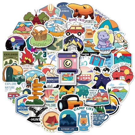 50 stk. Computer Kuffert Klistermærker, Rejseklistermærker, Land, By,