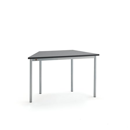 Tisch SONITUS TRAPETS, 1200x600x720 mm, Linoleum dunkelgrau, alugrau