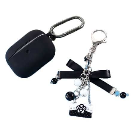 Airpods Pro hållbart fodral + söt inredning - Svart / Svart