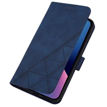 Etui til iPhone 13 mini safir business 3D-preget lommebok med kortholder Soft-Touch Mixed Media