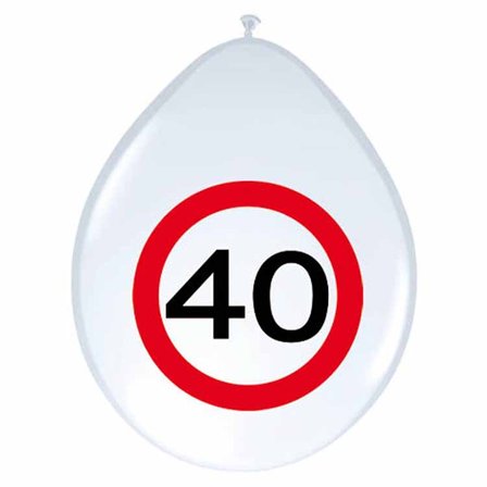 40-års Trafikkskiltballonger 8-pakning