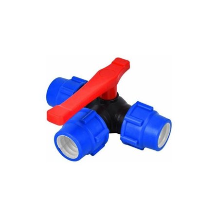 Avstängningsventil, 4-punkts snabbkoppling 3-vägs kulventil, PE-PVC snabbverkande rör, T-kopplingsventil