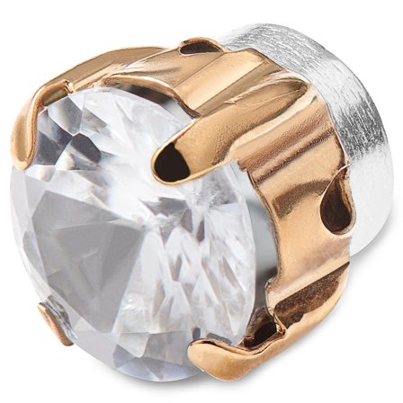 Gold-tone Clear Crystal Magnetic Earring for Men - Magnetic earrings