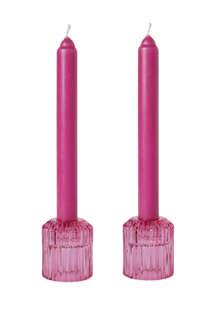 MANO ATELIER Gåvoset låg ljusstake och ljus, 2-pack Ljus & ljusstakar Rosa ONESIZE