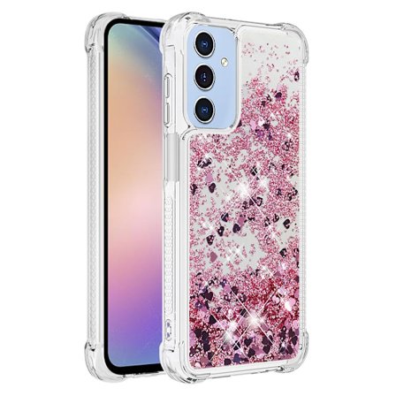 Glitter Bling TPU -kotelo Samsung Galaxy A15 -ruusukulta