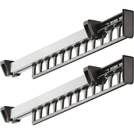 Klesstativ Uttrekkbart Skyvestativ Kleshenger for 12 Hengere Lengde 312mm Pakke med 2