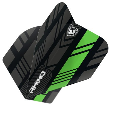 Winmau Rhino Standard Flights,Black/Green,9 Extra Thick Flights,3 Sets,Durable,Professional,Replacement Darts Flights,Dart Accessories