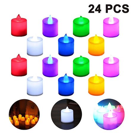 24 stk LED-lys, flammefrie teelys, til bryllup, fest