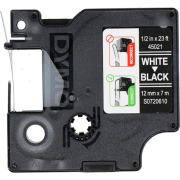 TAPE DYMO D1 HVIT/SORT 12MM