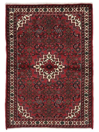 107X152 Alfombra Oriental Hosseinabad Negro/Rojo Oscuro (Lana, Persia/Irán)