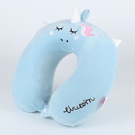 Tecknad djur U-formad kudde Enhörning Minne bomull Nackkudde Bil Nackstöd