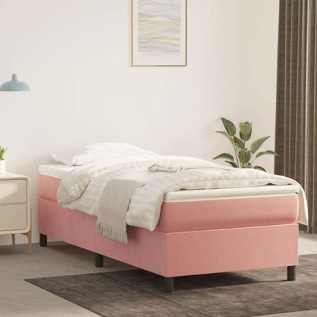 Maison Exclusive - Rosa fjederbedramme 100x200 cm velour