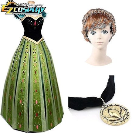 Dam Prinsessa Anna Kläder Kostym Halloween Jul Cosplay Fancy Kläder Kröning
