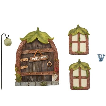 Keijun ikkuna ja ovi miniatyyri kotiin sisustukseen puutarhan koristeet ikkuna ja valo voi hehkua pimeässä