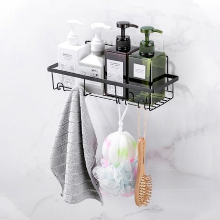 Badeværelseshylde 32 cm med superstærk selvklæbende monteringst