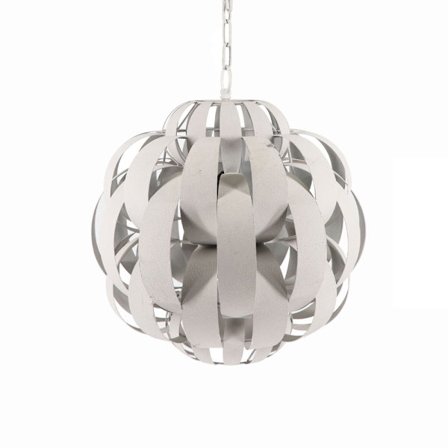 Hvid metalpendellampe – 50x50x53cm, moderne design