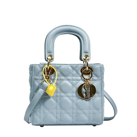 Vintage dame quiltet veske blå