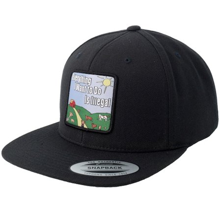BOOM - Black snapback Czapka Z Daszkiem - Just A Jocke Quote Patch Black Snapback @ Hatstore