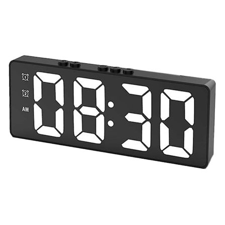 Digital vækkeur LED-ur Soveværelse Elektronisk skrivebordsur Velegnet til hjem, soveværelse, kontor Sort