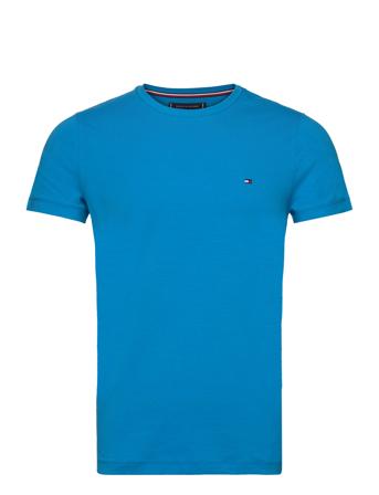 Stretch Slim Fit Tee T-shirts Short-sleeved Blå Tommy Hilfiger*Betinget Tilbud