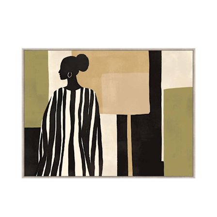 Abstrakt lærredskunst med ramme, 90x120 cm, flerfarvet