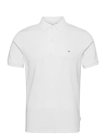 Liquid Touch Slim Polo Polos Short-sleeved Hvid Calvin Klein
