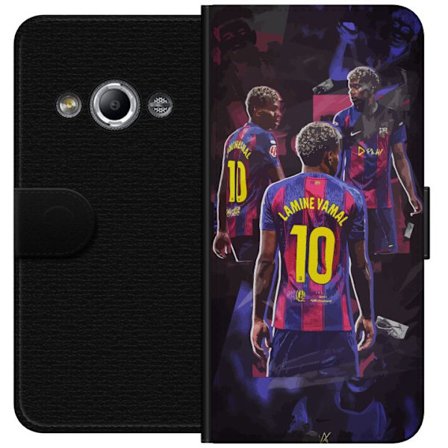 Kompatibelt Lommeboketui til Samsung Galaxy Xcover 3 Lamine Yamal i Barcelona-kollage med trøye nummer 10, kraftige poseringer, kontrastfarger og dyn