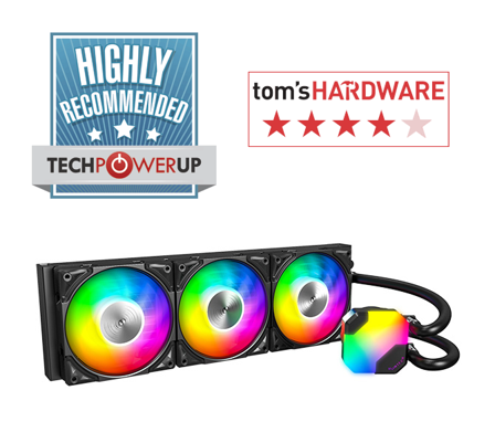 Montech HyperFlow ARGB 360 Black 3x 120mm vannkjøling for Intel LGA1851, LGA1700, LGA1200, LGA1155, LGA1151, LGA1150 & AMD AM5, AM4