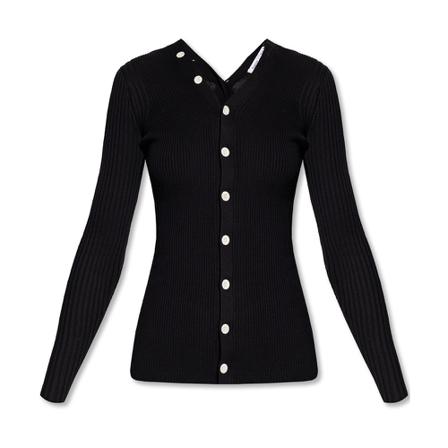Proenza Schouler Ribbed cardigan Sort, Dame Cardigans