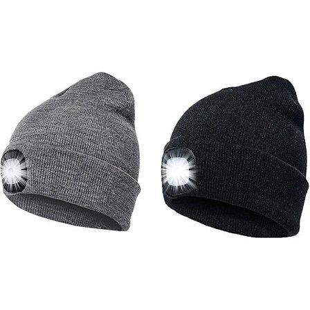 Hue med Lys, USB Genopladelig Unisex LED Hue, Varm Vintergave