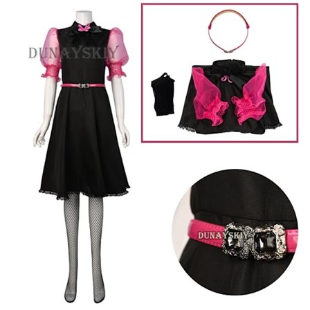 Movie Monster Cosplay Live Dress Høj Pige Draculaura Cosplay Kostume Paryk Pink Kjole Halloween Kvinder Fancy Rollespils Outfit S
