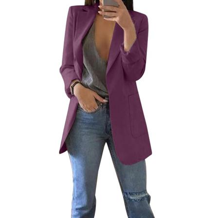 Dam Blazer Jacka Spring Oversize Office Långärmad Solid C