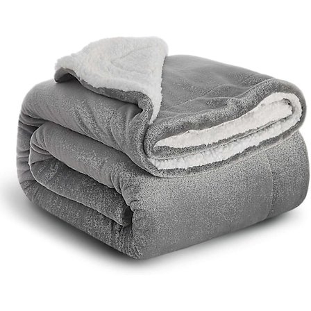 Rutete Canape Fleecepledd - Grått Canape Teppe 150cmx200cm