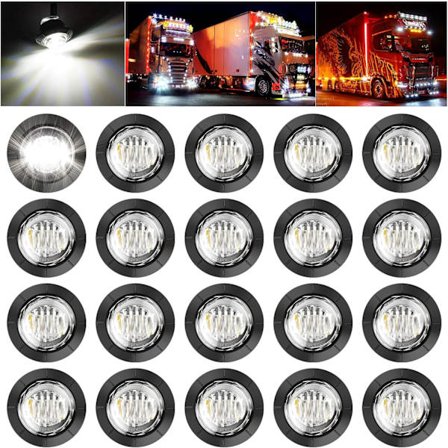 3/4" Runde LED Side Marker Clearance Lights Front Rear Top Marke