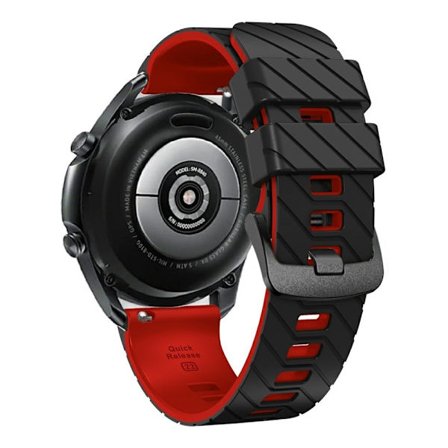 Silikonarmbånd Suunto 9 Peak Pro / 9 Peak / Vertical / Race S / Race Dual Color Replacement Watch Strap - Svart + Rød