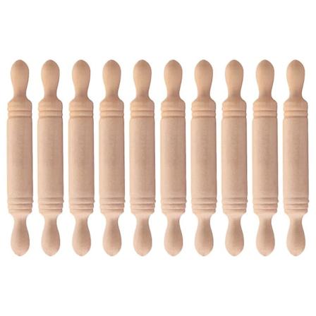 10 stk Dekoration Hjem Rullepind Hvid Fondant Kager Miniature Køkken RulleLog5X0.7X0.7CM Log 5X0.7X0.7CM
