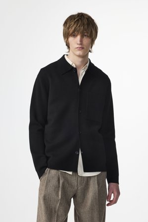 NN07 Jonas 6530 Overshirt male Black Certified Wool