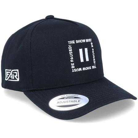 Fair - Show Must Be Paused Curved A-Frame Black Adjustable Adjustable Black Cap - @ Hatstore