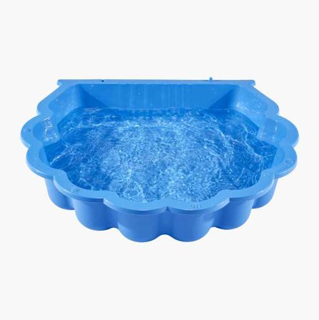 Biltema - Skjellformet Sandkasse/Barnebasseng med Beskyttelsestrekk - Kan fylles med Sand eller Vann