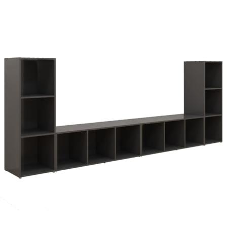 Vidaxl Tv-skåp 4 Delar Grå 107x35x37 Cm Konstruerat Trä Grå
