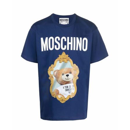 Moschino, T-shirt Niebieski, Mężczyzna, Rozmiar: S