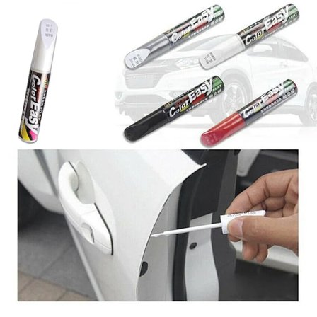 Set med 2 st 12 ml lackreparations pennor för bilrepor, touch-up pennor, universal DIY touch-up pennor, billackreparations pennor, vita touch-up 