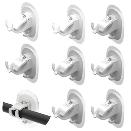 8-pakning selvklebende gardinholdere, uten boring, justerbare kroker, universell hvit, enkel montering