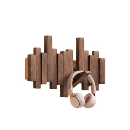 Piano Træ Garderobekrog Multifunktionel Vægmonteret Tøjstativ til Hue Baseball Kasket Parykker Tørklæde