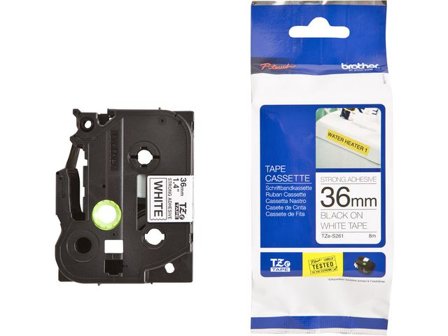 Brother 36MM Black On White Strong Adhes