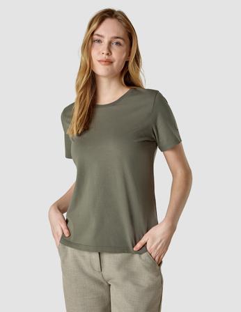 SHAPING NEW TOMORROW Women Supima Autograph T-shirt - Dark Olive - Small
