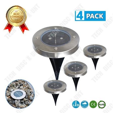 TD 4st-2LED Solar Infälld Pathway Ljus-Gul, Pathway Lighting, Outdoor Solar Light för trädgård, uteplats