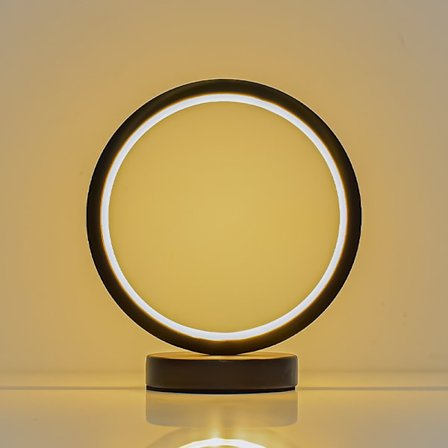 Rund bordlampe dekorativ sengelampe LED natlampe energibesparende øjenplejelampe til soveværelse sort